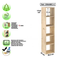 Étagère 5 cubes en pin massif - DINAMIC-5