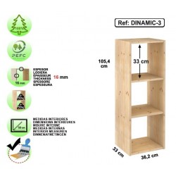 Étagère 3 cubes en pin massif - DINAMIC-3