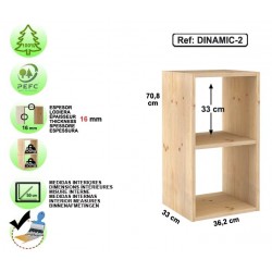 Étagère 2 cubes en pin massif - DINAMIC-2