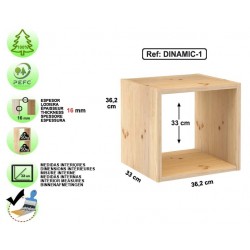 Étagère 1 cube en pin massif - DINAMIC-1